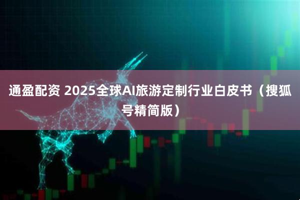 通盈配资 2025全球AI旅游定制行业白皮书（搜狐号精简版）